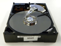 Hard drive with platters exposed