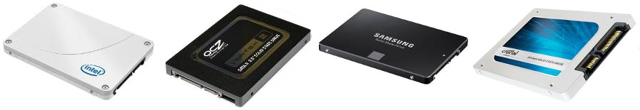 4 SSDs - Intel 335, OCZ Vertex 2, Samsung 850 Evo, Crucial MX 100