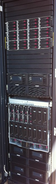 Dense HP IBRIX server rack