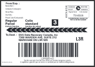 Canada Post Shipping Label  Datarecovery.com