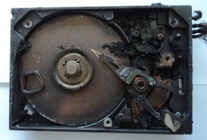 Inside a Fire-Damaged HDD