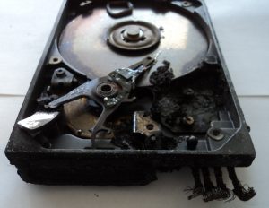 Fire-Damaged Hard Drive