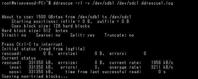 systemrescuecd dd vs ddrescue