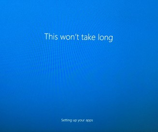 Windows 10 installation screen - This Won't Take Long