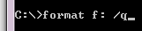 Format command in command prompt ready to be executed