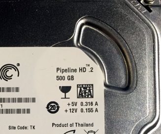 Seagate Pipeline HD 500GB, commonly used in DVRs