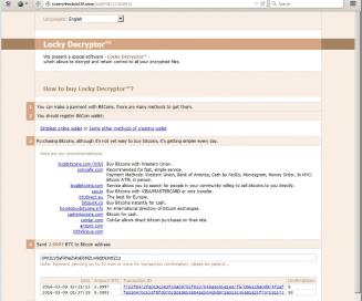 locky bitcoin payment for decryptor