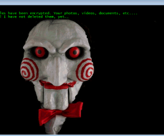 Jigsaw ransom message with Saw character