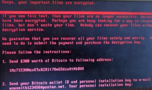 Petya Ransomware Message