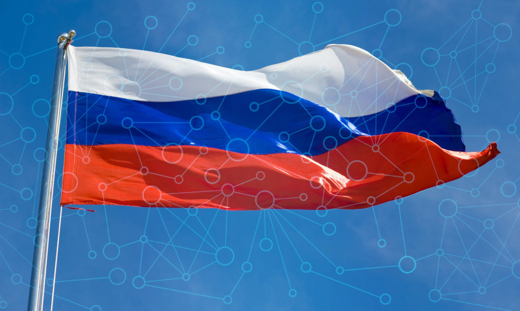Russian flag computer network overlay