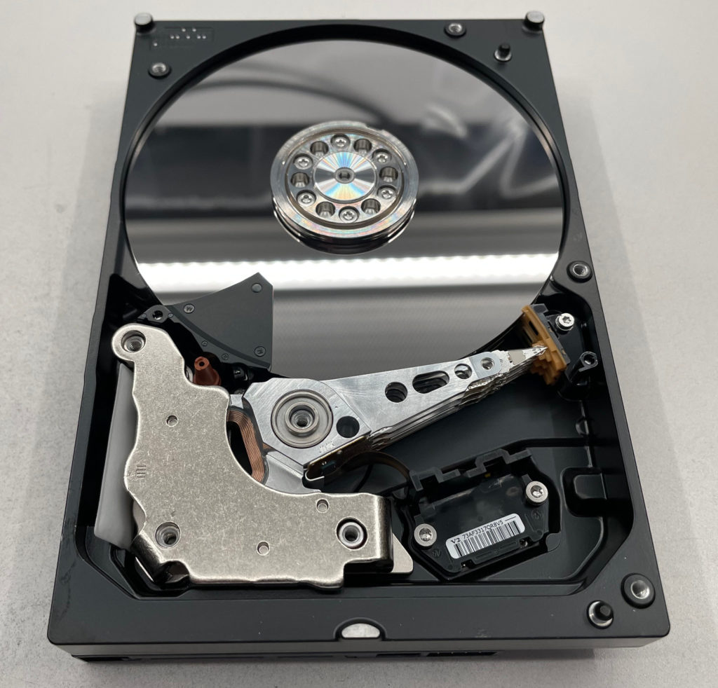 opened hard drive internals