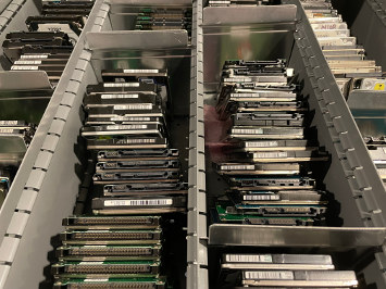 A drawer full of 2.5 inch hard drives