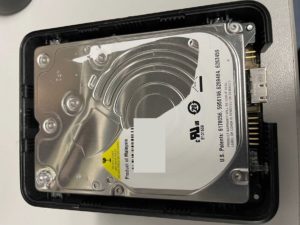 hard drive with label removed